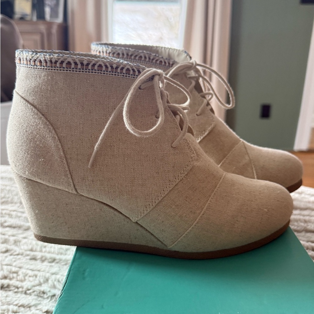 Maurices Natural Tilly Trim Lace Up Booties